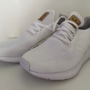 Adidas Woman White Sneakers with Tan Accents